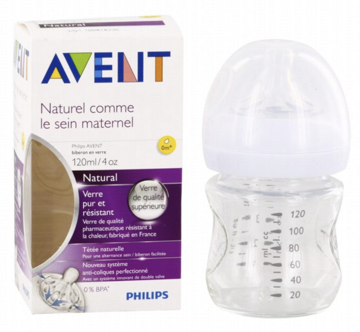 BIBERON EN VERRE 125ML