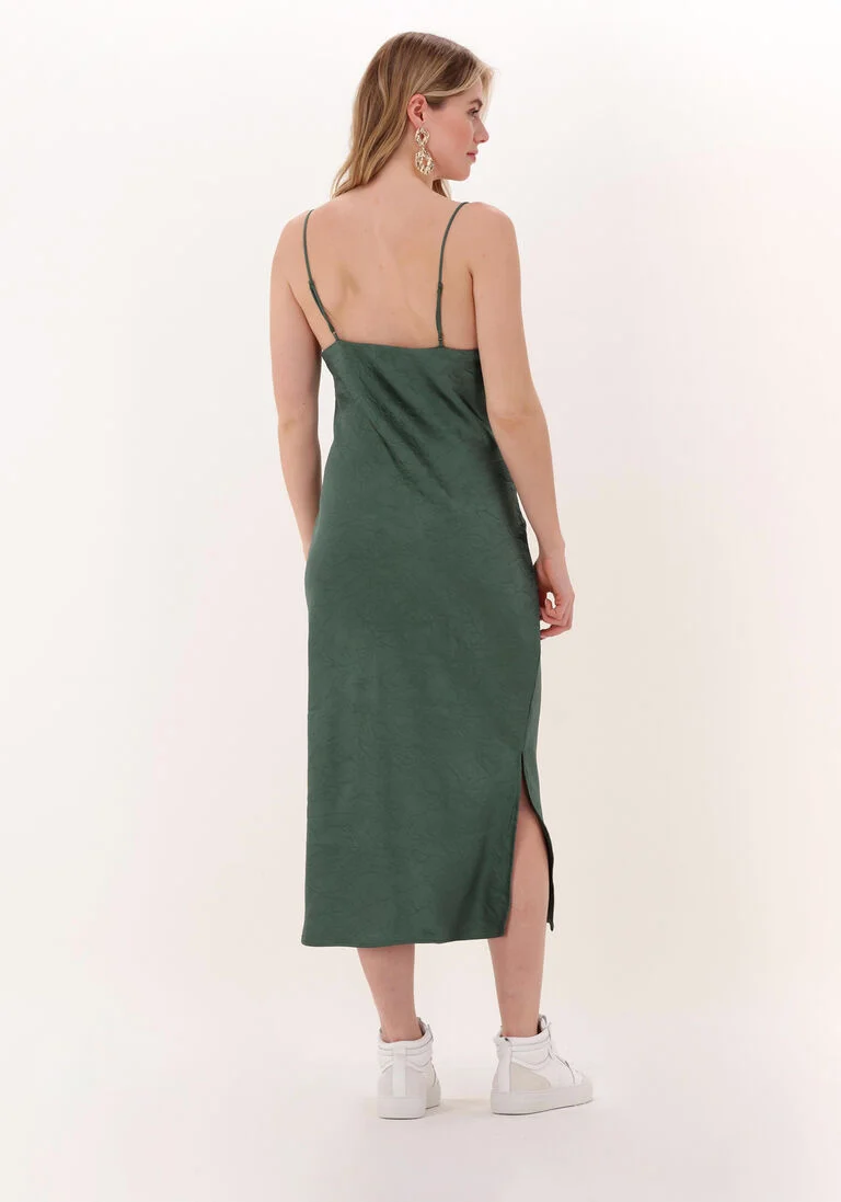 JUST FEMALE groene just female midi jurk rich dress