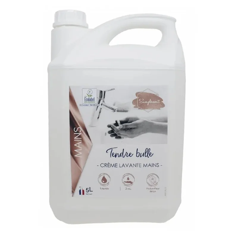 IDEGREEN - Crème lavante mains Ecolabel - Parfum fleur de lin - 5L