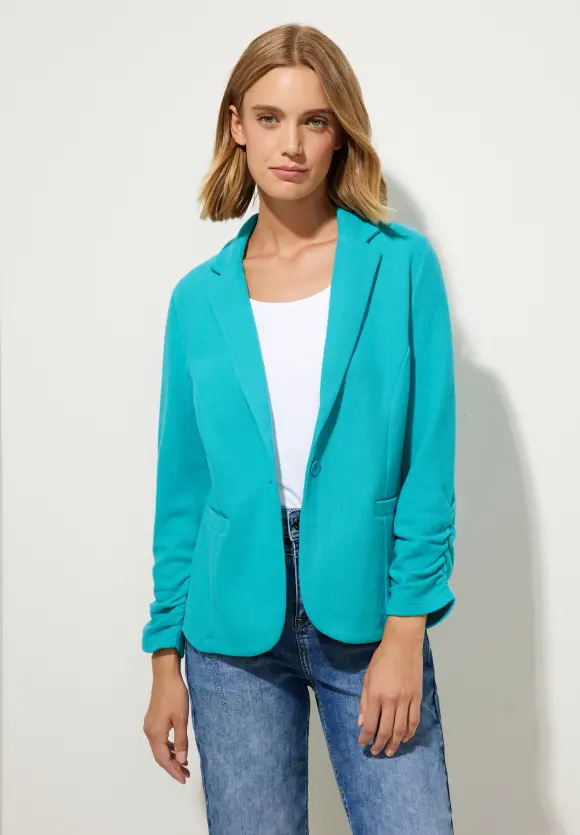 Basic Blazer mit Raffungen - iced green