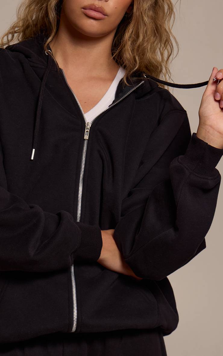 Noir Sweat À Casynthétiqueche Zippé Intégral