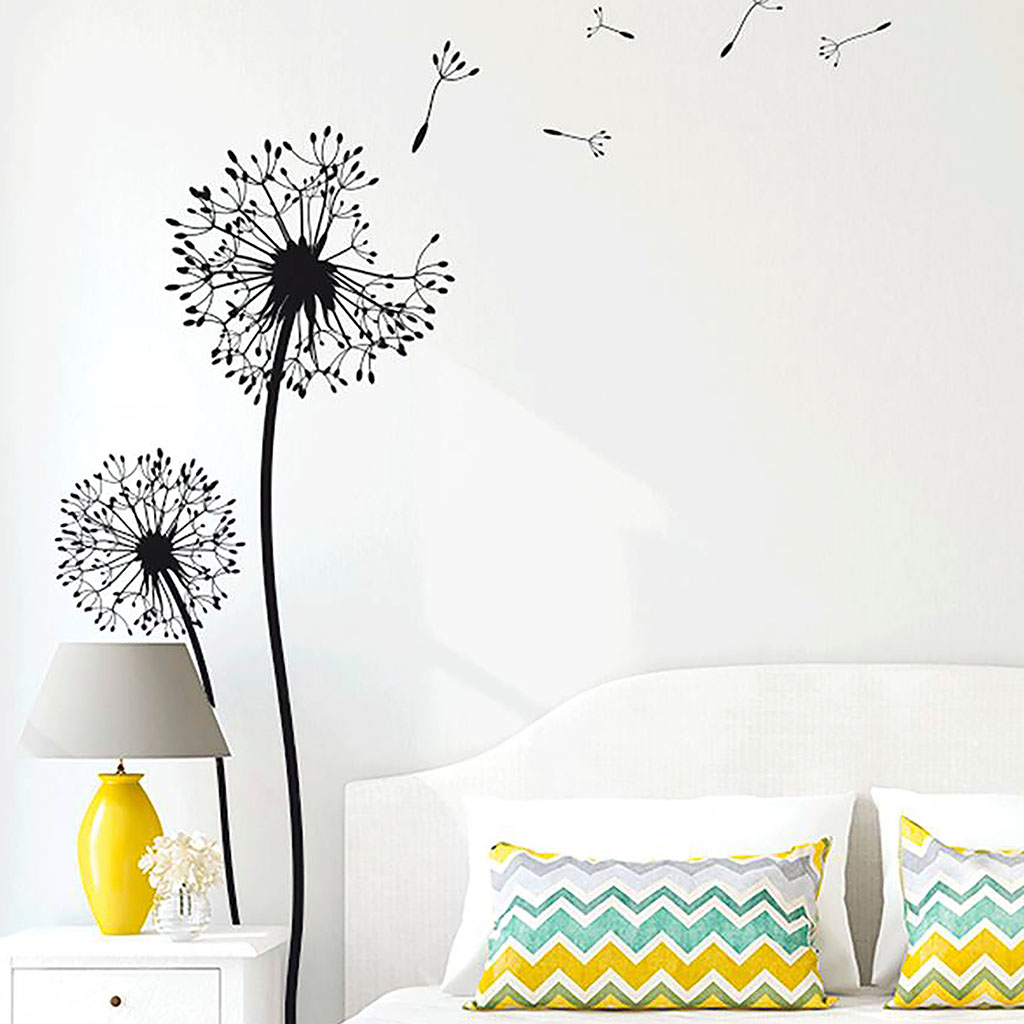 Sticker mural déco fleurs de pissenlit 70x50cm