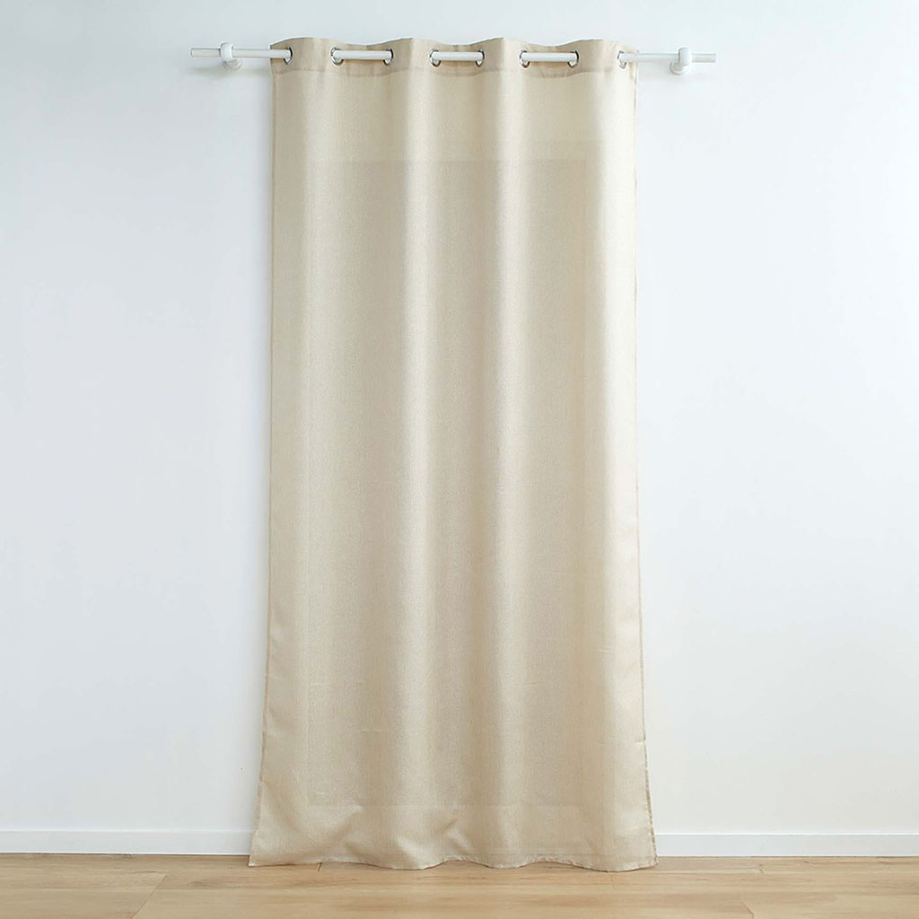 Rideau à œillets ZELINE naturel polyester et fil métallisé 140x260cm