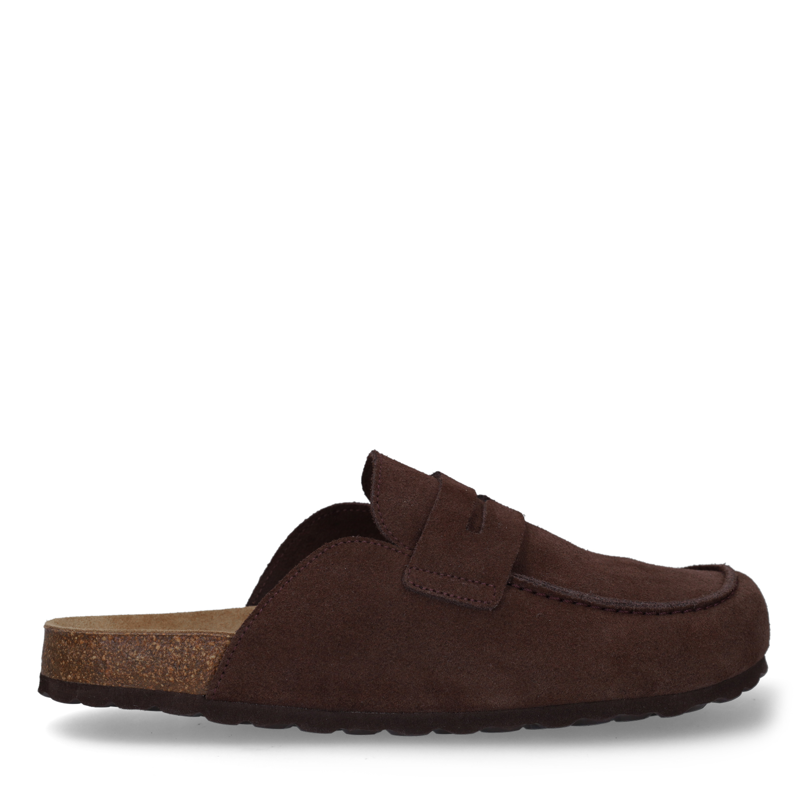 Donkerbruine suède clogs