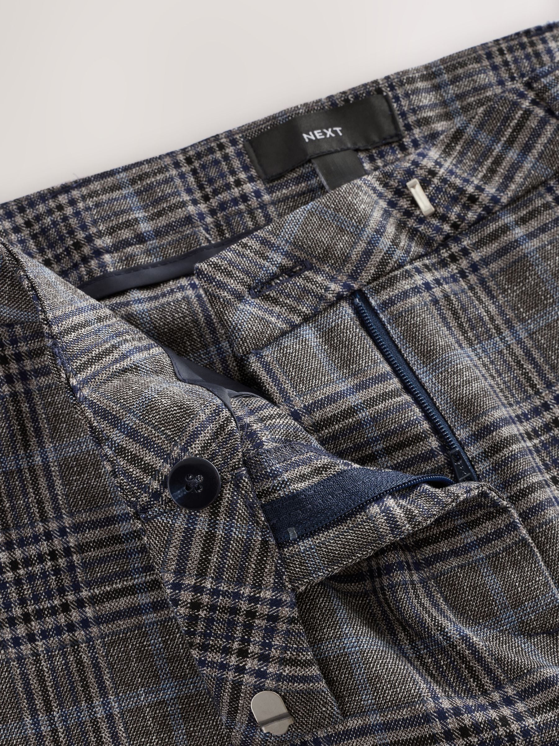 Grijs - Check Sculpting Slim Leg Trousers