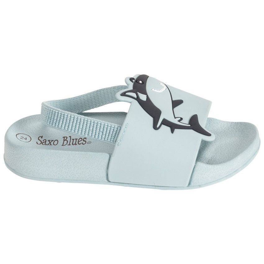 Mules à bride requin pour garçon avec lanière selon l'âge - Bleu