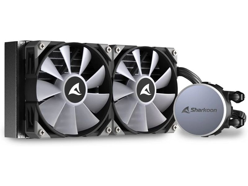 Sharkoon Wasserkühlung S70 RGB Kompakte All-in-One-Wasserkühlung mit einem 240-Millimeter-Radiator