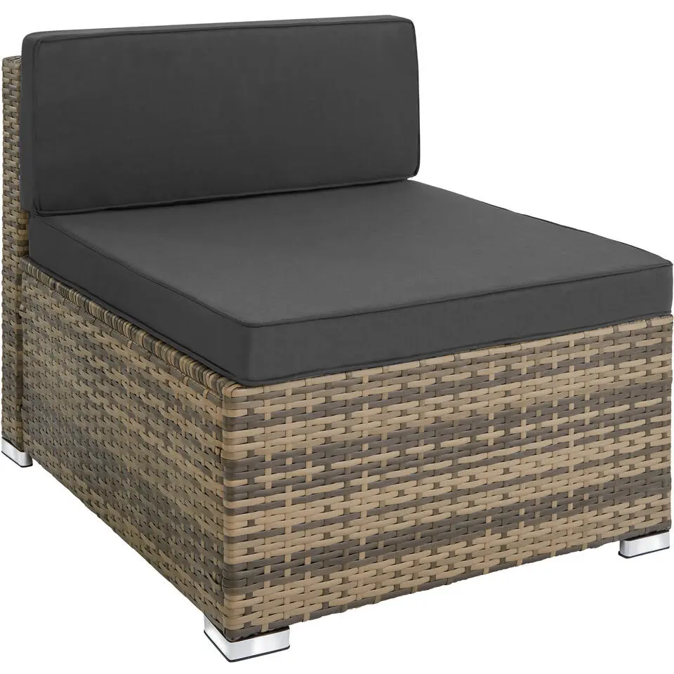 tectake - Loungeset Pisa met opbergbox kussens - wicker - naturel
