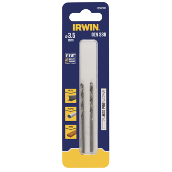 Irwin metaalboor HSS PRO 3,5 mm 2 stuks