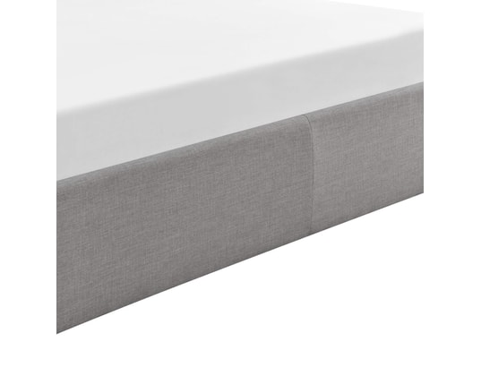 TERRE DE NUIT - Lit coffre avec tête de lit + sommier gris clair
