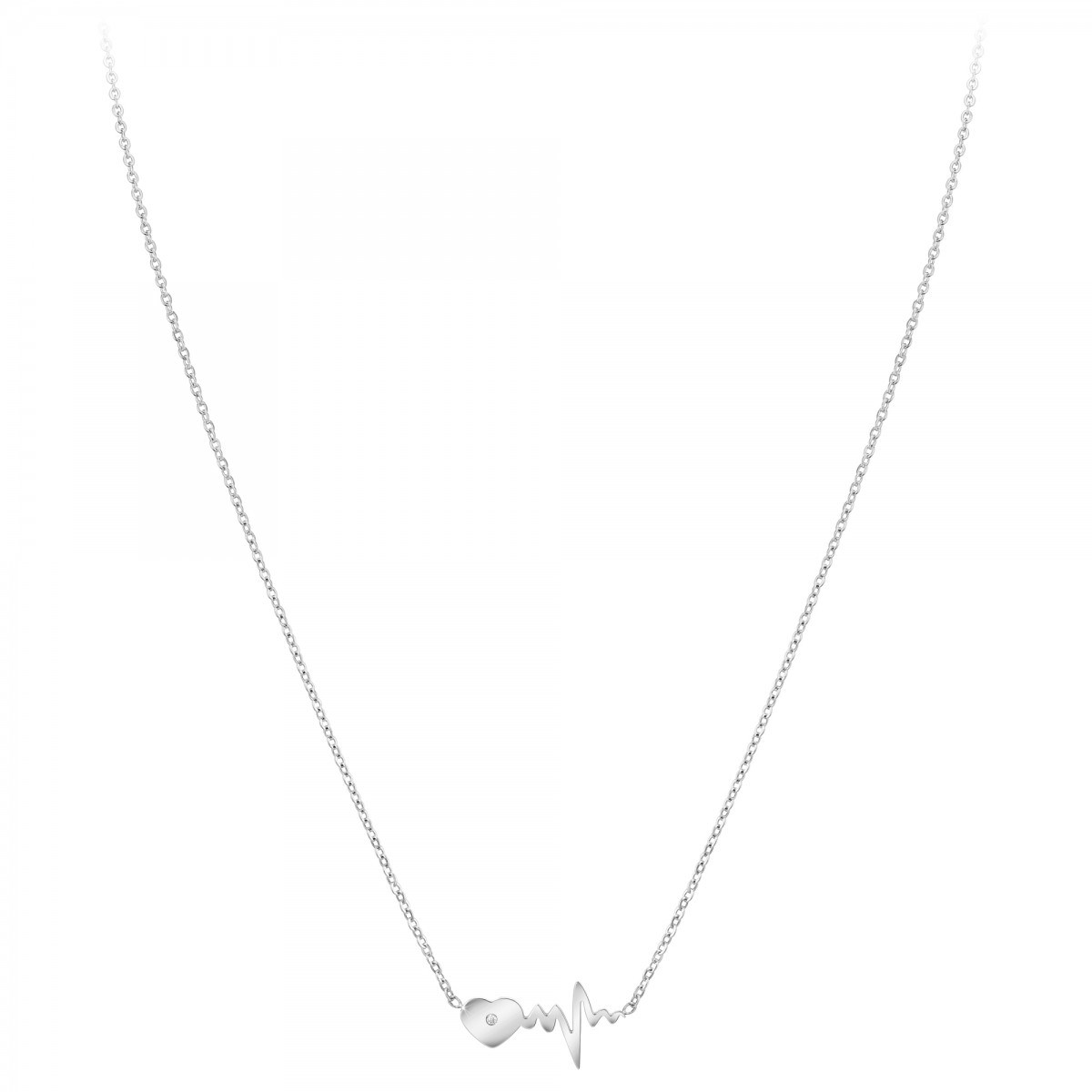 Collier coeur SC Crystal orné d'un véritable diamant blanc