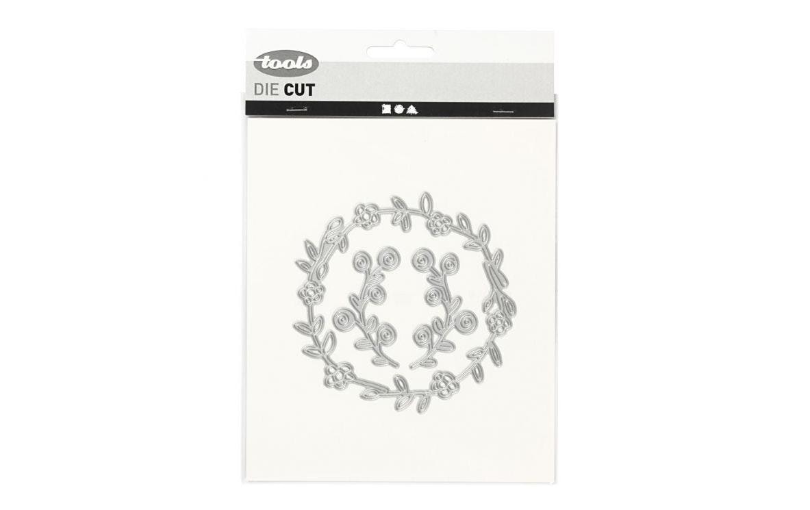 Stanzschablone 10.2 x 10 cm, BlumenkranzSchablone für kreative Anwendungen