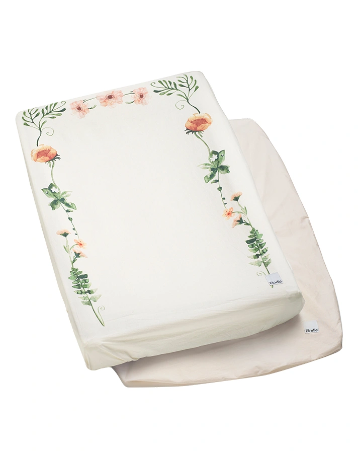 Wickelunterlagen-Bezug MEADOW FLOWER (74x48) 2er-Set in weiß