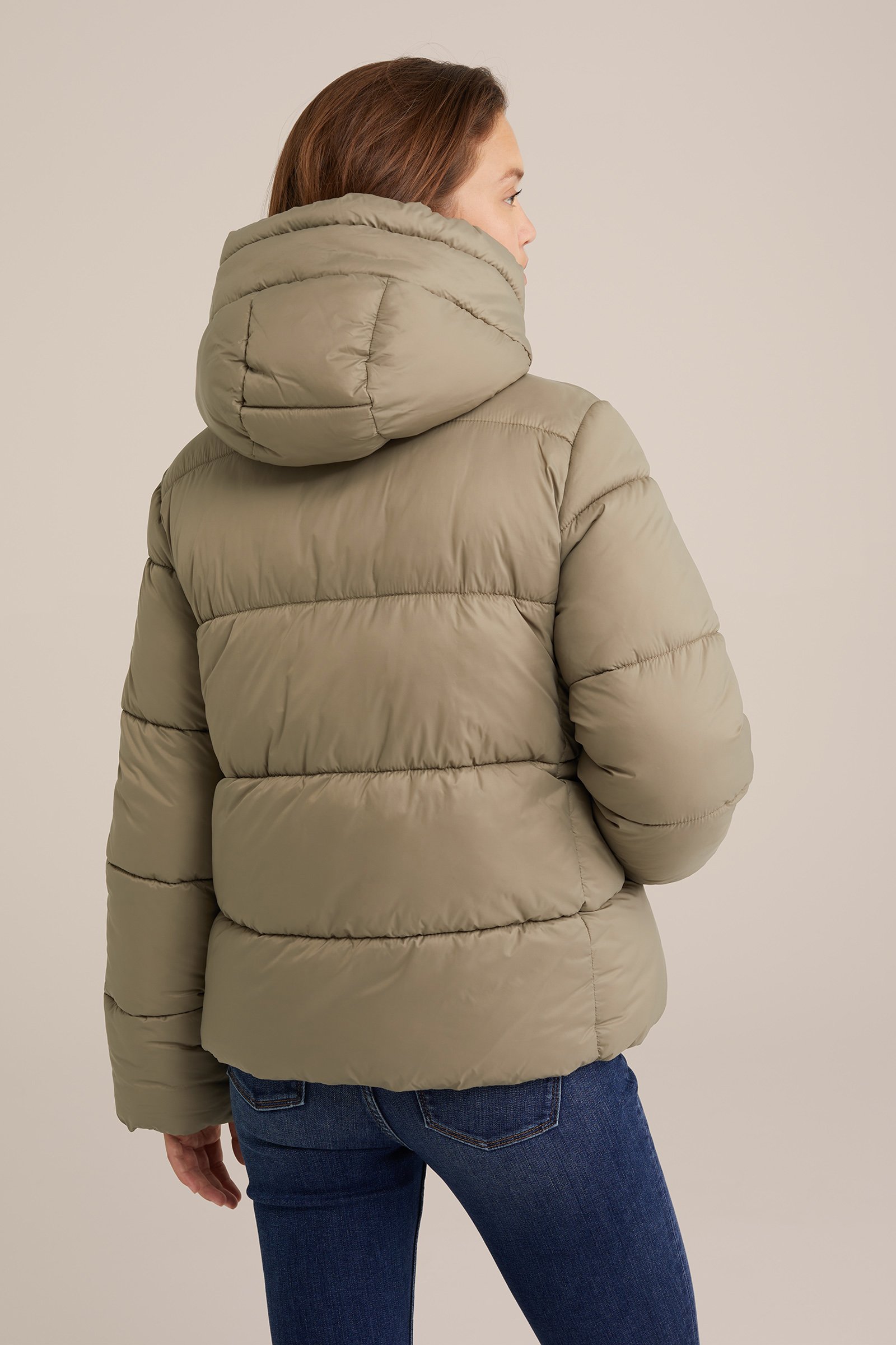 gewatteerde jacket WE Fashion Olijfgroen