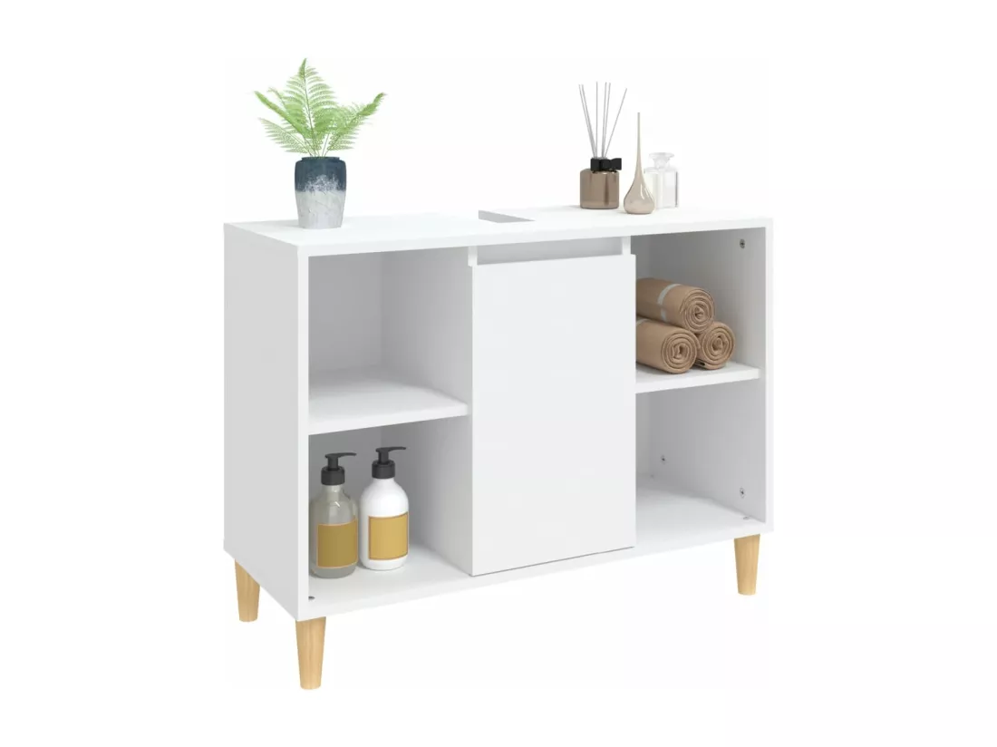 Meuble d'évier blanc 80x33x60 cm bois d'ingénierie