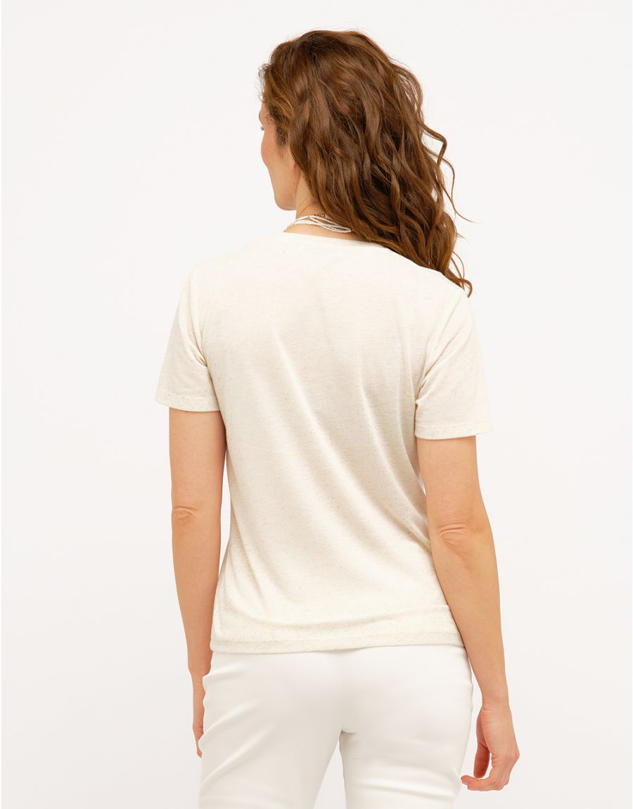 T-shirt beige 15% lin
