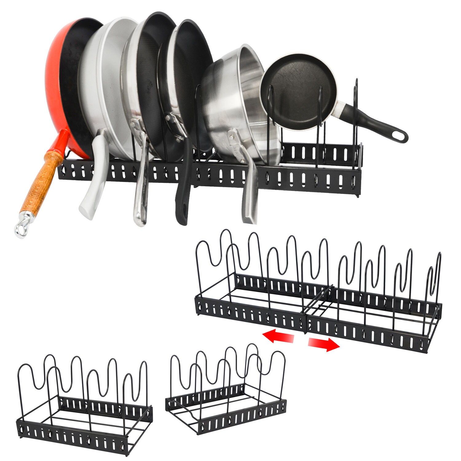Teleskop Pfannen Organizer 30-57cm Topfdeckel Aufbewahrung XL Topf Regal