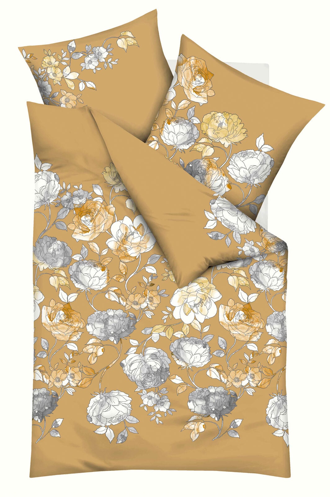 kaeppel Satin-Bettwäsche ELYSIAN 135 x 200 cm goldfarbig