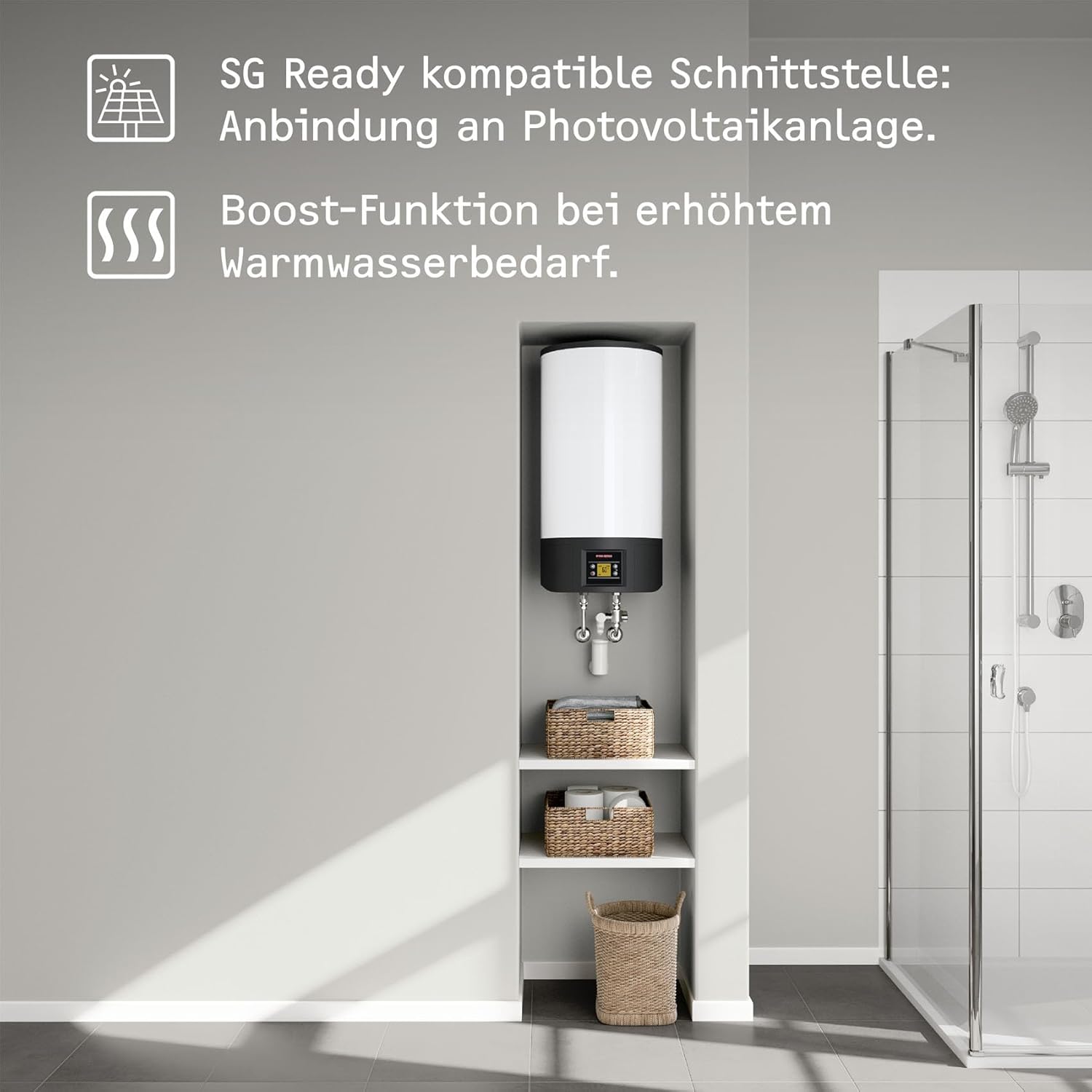 STIEBEL ELTRON Elektro Warmwasserspeicher EW-V ECO 36 l, LC-Display, beste Energieklasse A, geringer Bereitschaftsenergieverbrauch, vakuumisoliert, druckfest, wandhängend, 205032
