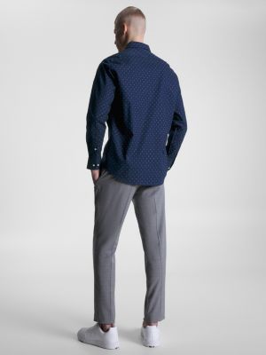 Camisa Oxford de corte regular com estampa geométrica