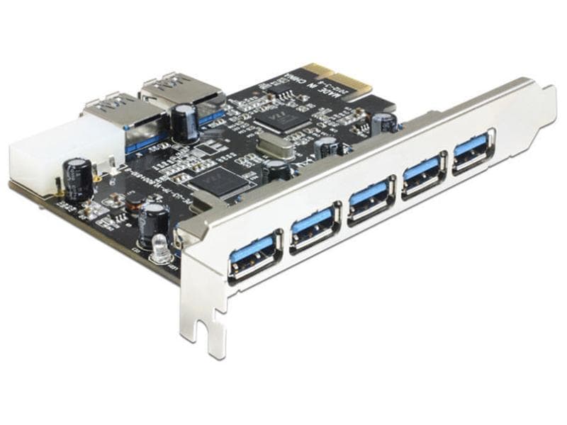 Delock PCI-Express-Karte 89355 USB 3.0 - 5x extern   2x int PCIe-Karte mit 5 externen und 2 internen USB-Anschlüssen