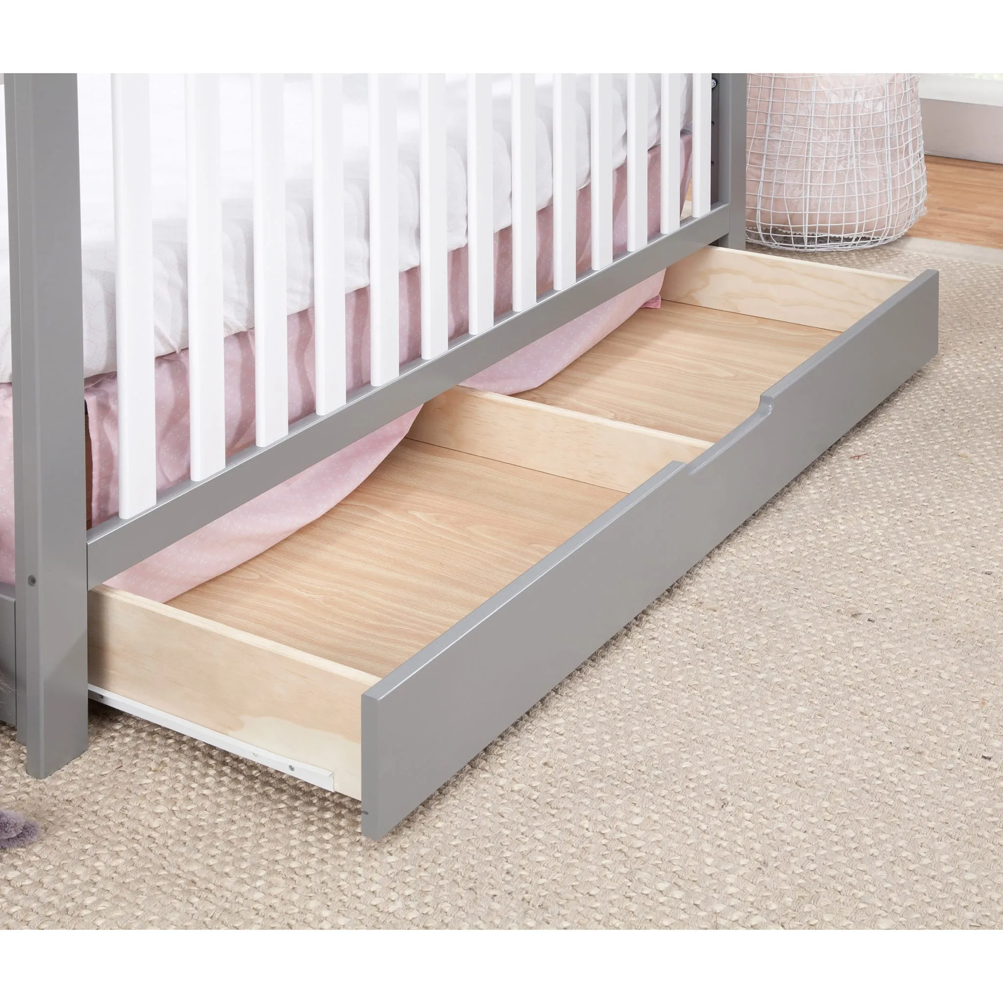 DaVinci Couchette Convertible 4-en-1 Colby avec Tiroir Gigogne - Gris  Blanc