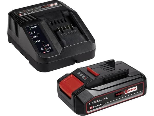 Einhell PXC-Starter-Kit, Batteri- og ladersett, 2,5 Ah, 18 V, Sort, Rød, 0,83 timer, 200 - 250 V