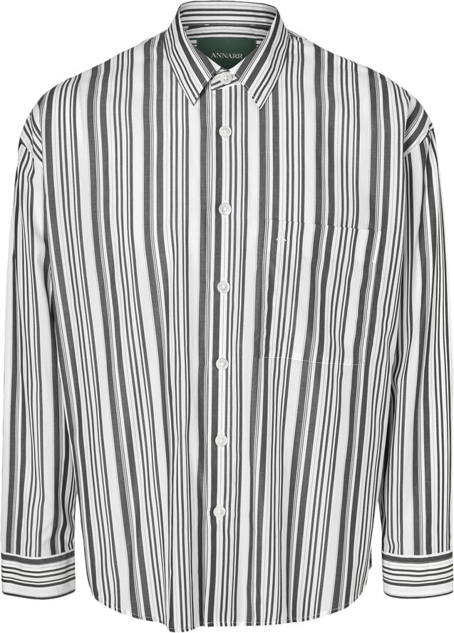 Annarr ANRRELAXROAR-POPLIN SHIRT LS Jet black/stripes