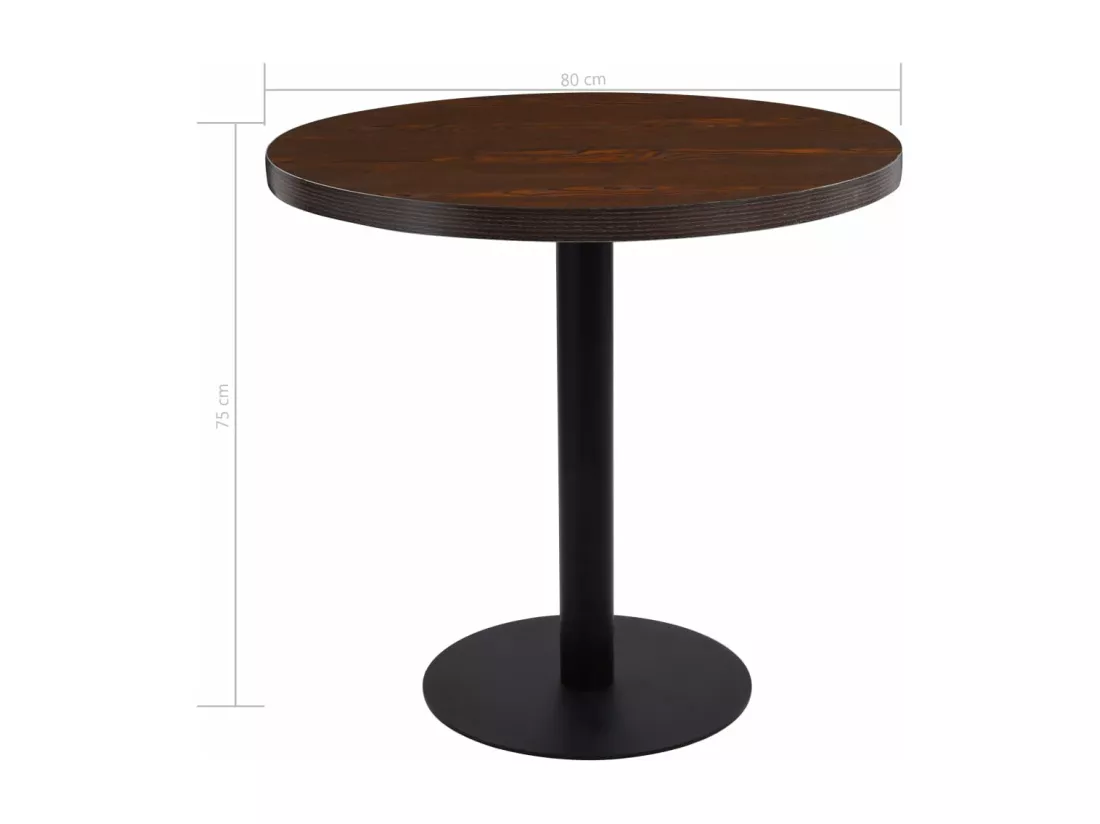 Table de bistro Marron foncé 80 cm MDF