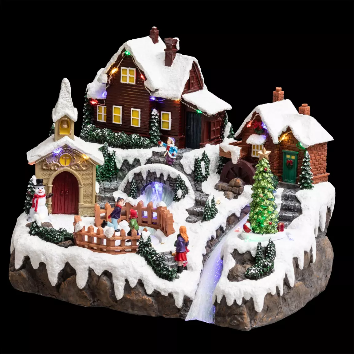 Village de Noël lumineux Lac gelé