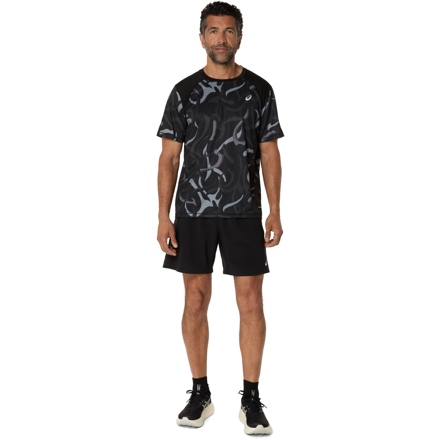 ASICS Road All Over Print T-Shirt Heren