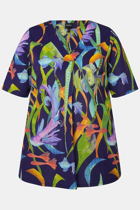 Slinkyshirt, Fische, Classic, V-Ausschnitt, Halbarm