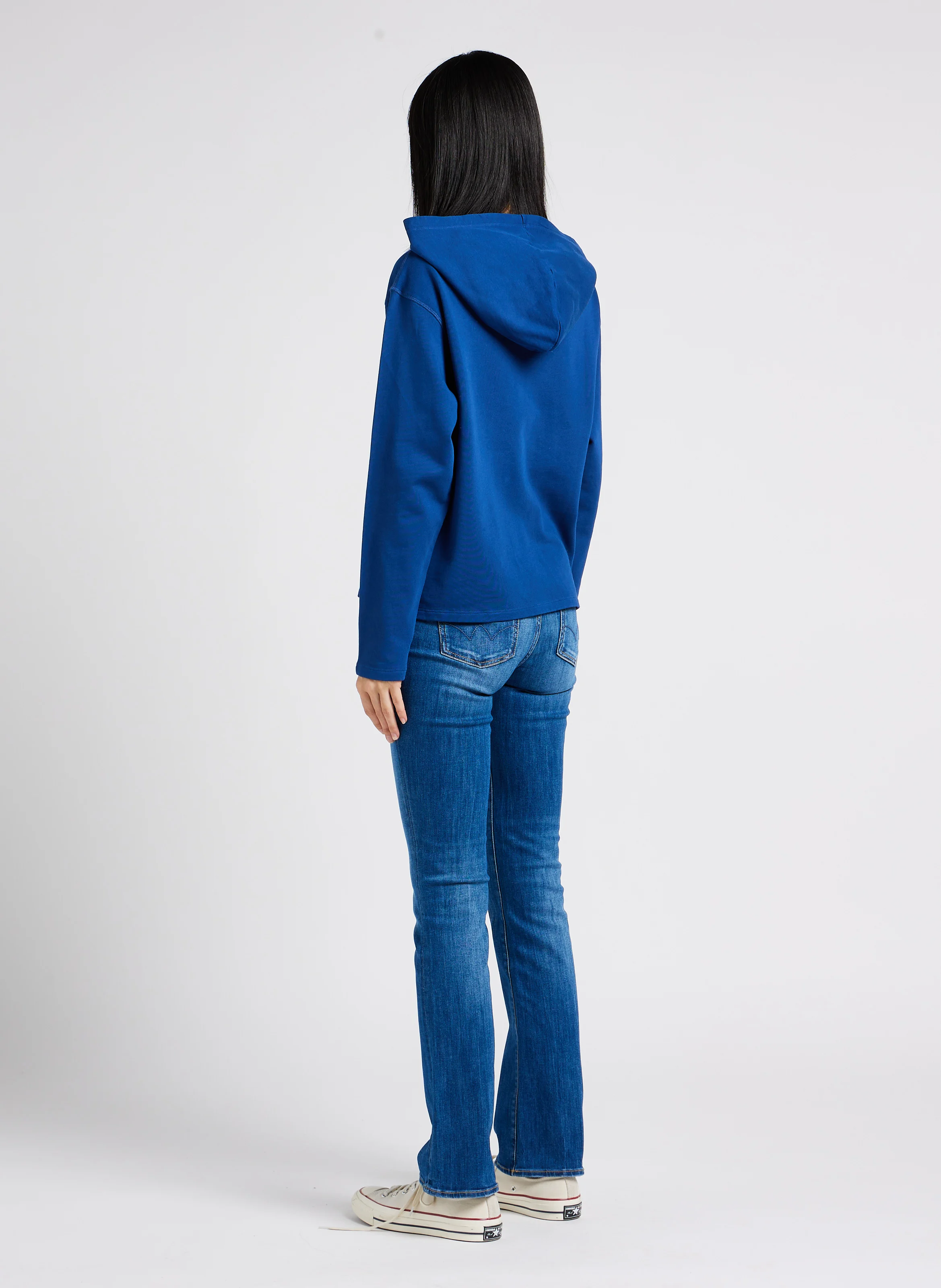HERRAN AMOUR - Sweat-shirt ample en coton bio brodé | Bleu