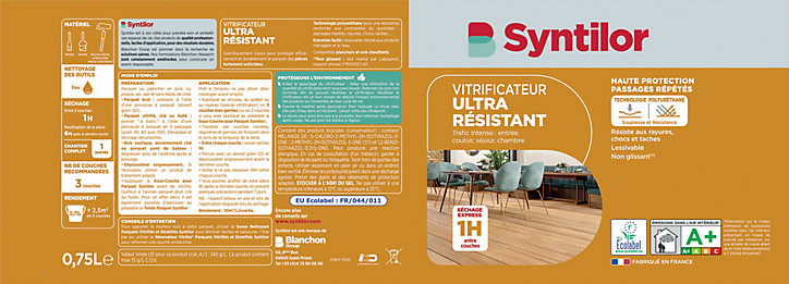 Vitrificateur Ultra Résistant Syntilor chêne moyen satiné 0,75L