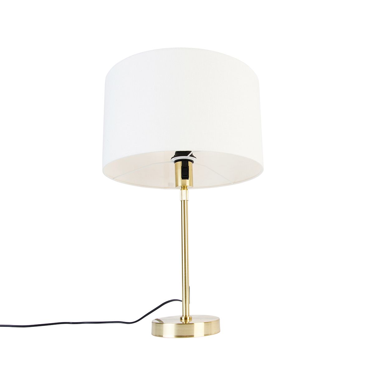 Tafellamp goud verstelbaar met kap wit 35 cm - Parte