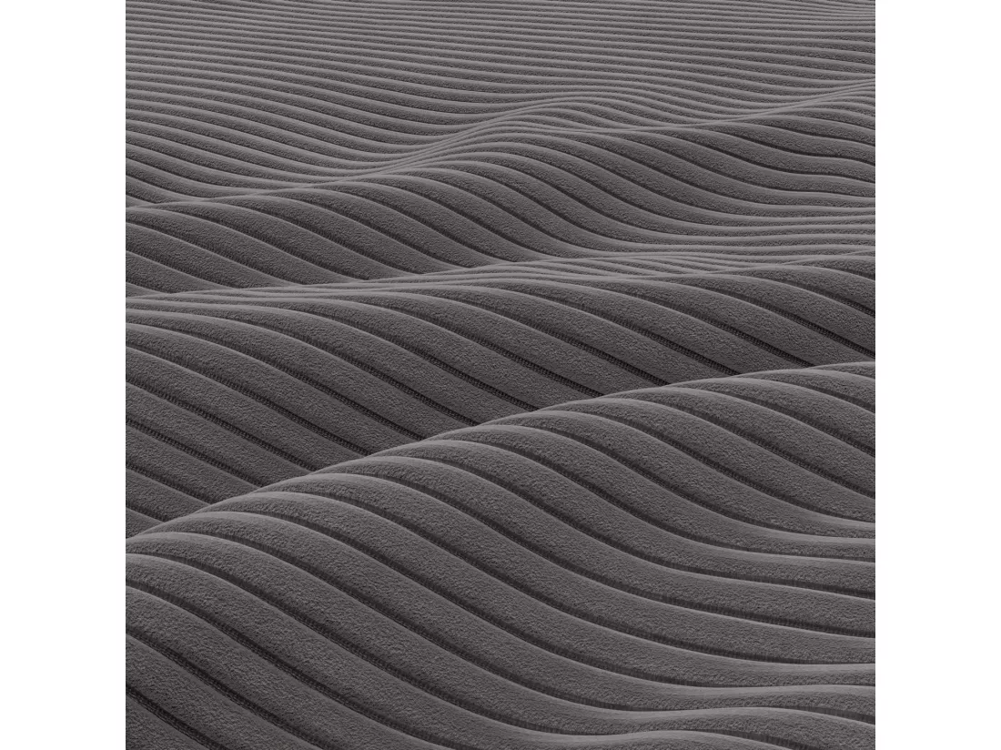 Canapé d'angle en U avec fonction sommeil, 2 méridiennes, Cord - Gris foncé