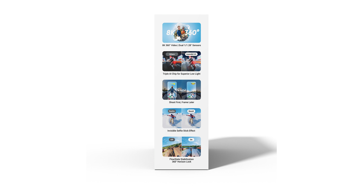 Insta360X5 Essential bundel videocamera  (Zwart, 8K, 360°)