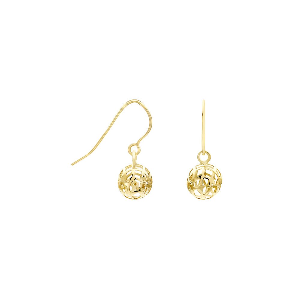 Boucles D'oreilles Pendantes Fidelia Boules Or Jaune