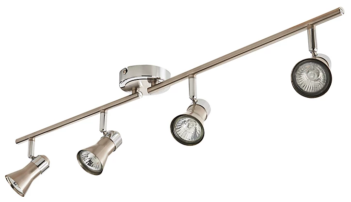 Réglette 4 spots Aphroditus métal chrome brossé GU10 4x50 W