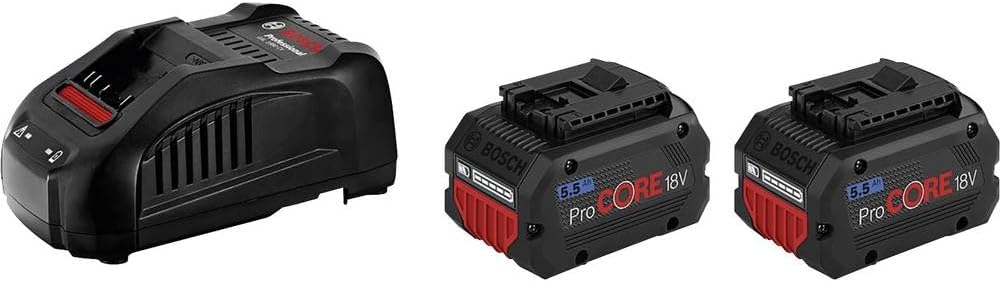 Bosch Professional 18V System Akku Starter-Set: 2x ProCORE18V 5.5Ah Akku + Ladegerät GAL 1880 CV