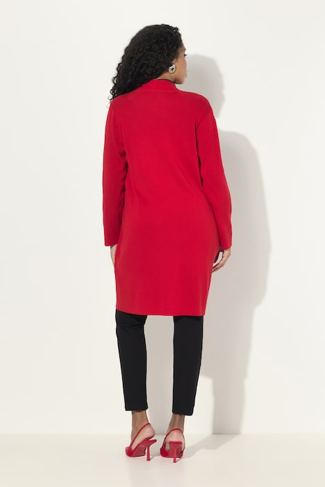 Strickjacke, lange, offene Form, weicher Feinstrick