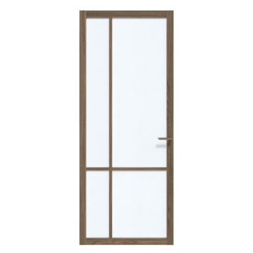 Arne & Bodil binnendeur ABE103 satijnglas - donker eiken houtlook afwerking
