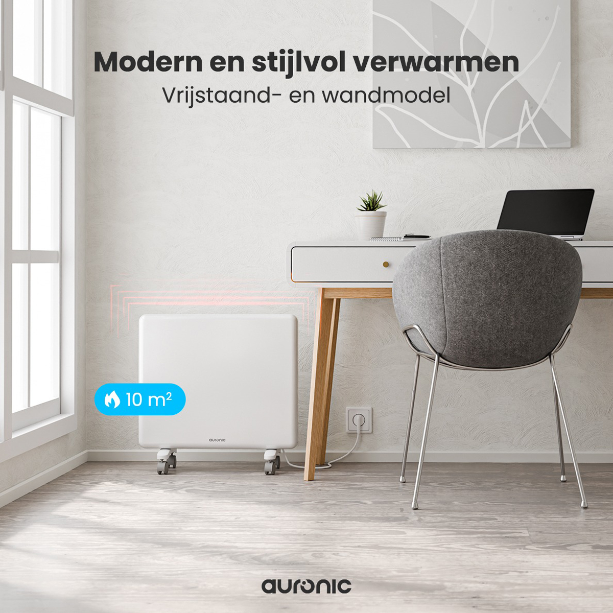 Auronic 1000 watt convectorkachel - White
