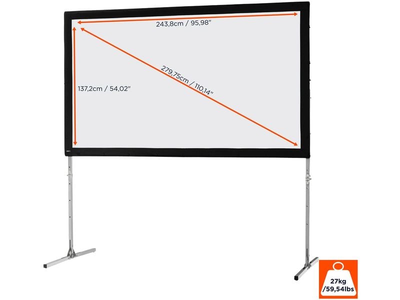 Celexon Mobile Leinwand Expert 244x137cm 16:9 Faltrahmen Leinwand Mobil Expert 244 x 137cm, Frontprojektion