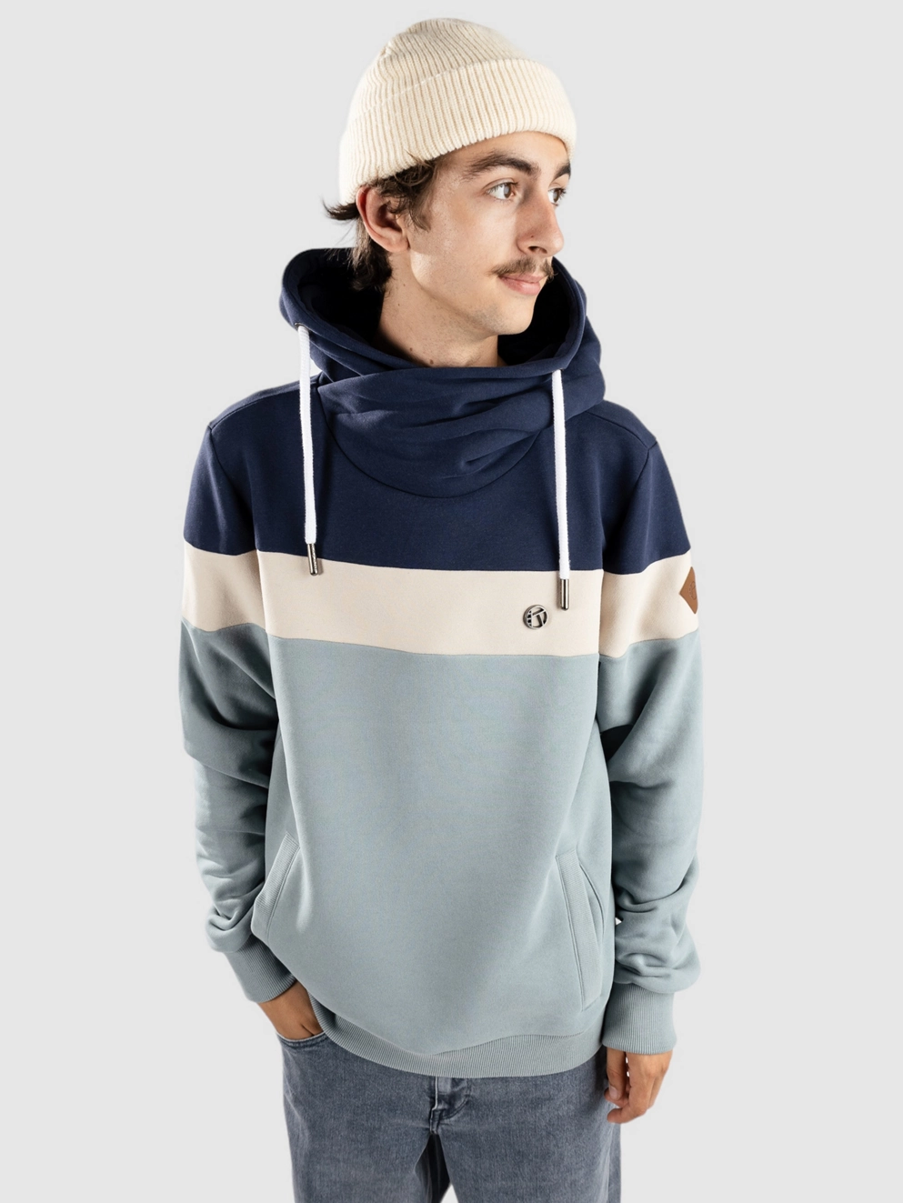 Kazane Hakan Hoodie bl iris feather gr lead