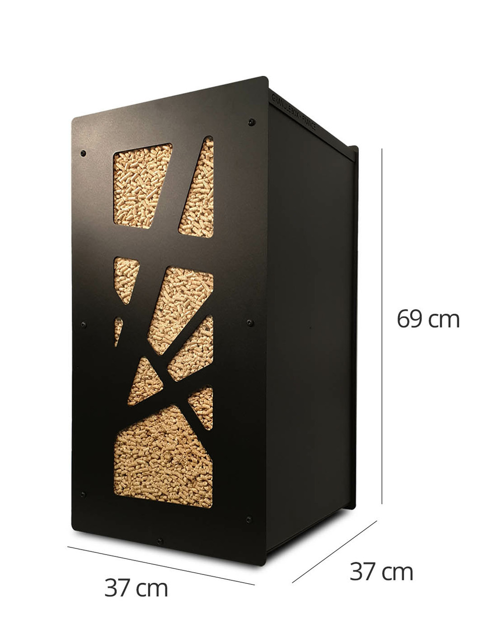 Rangement de granulés de bois en intérieur 55Kg archi noir