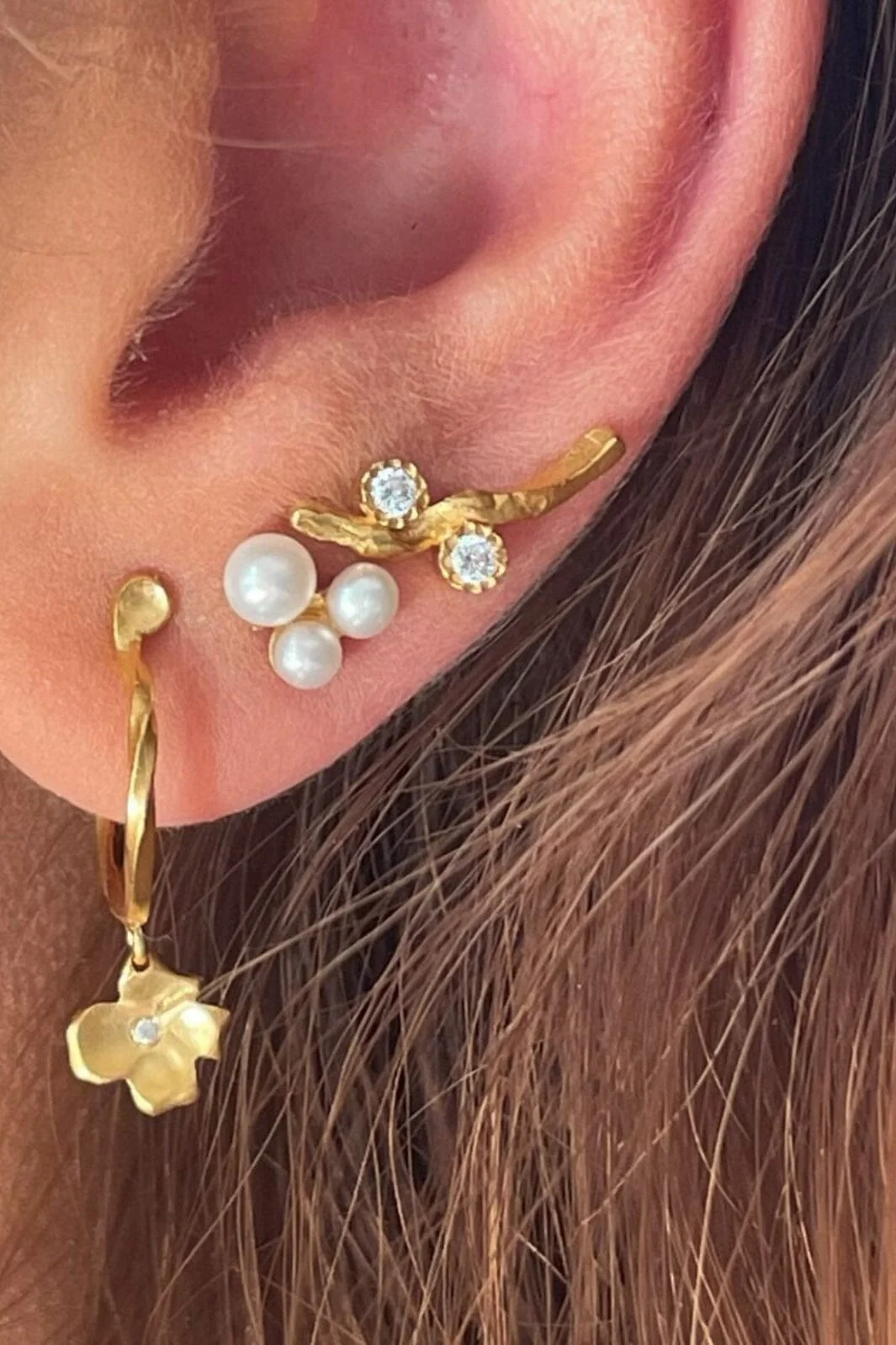 Stine A Flow Earring With Two Stones