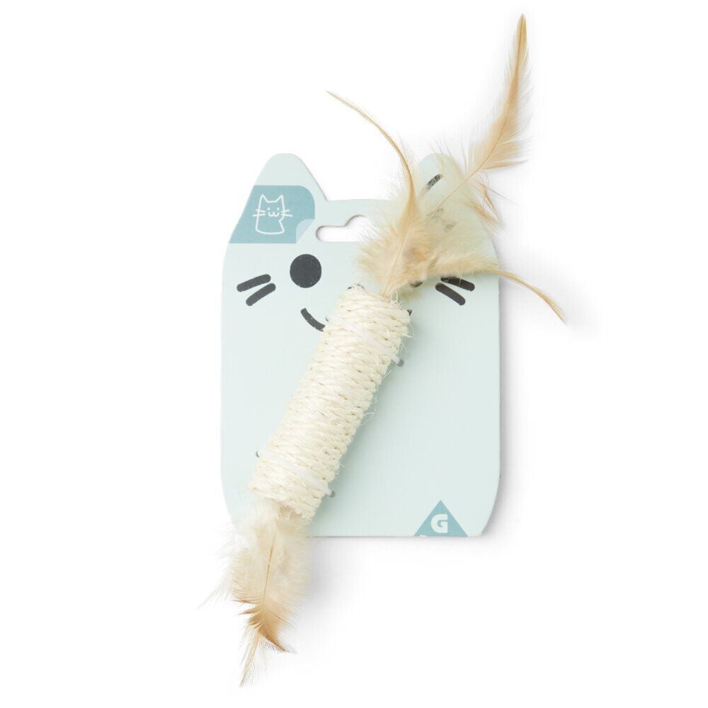 Jouet pour chat plume et raphia