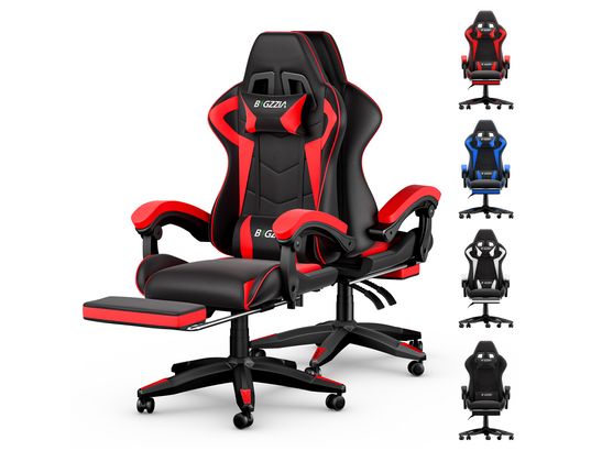 RATTANTREE - Fauteuil de bureau Chaise gaming réglable avec repose-pieds rouge