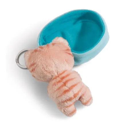 NICI Schlüsselanhänger Sleeping Pets Katze 8cm braun